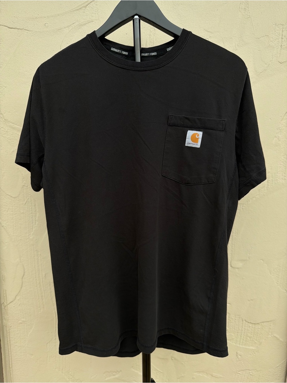 Carhartt Black Short-Sleeve Pocket Tee with Logo Patch